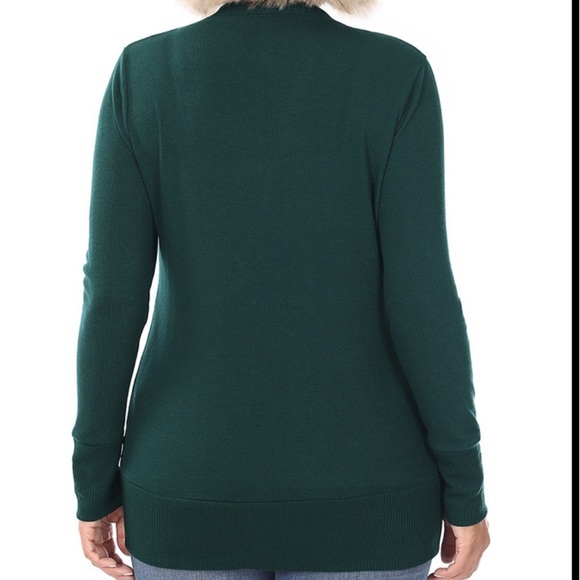 ⭐️Plus Size Snap Front Cardigan Forest Green - Picture 4 of 5